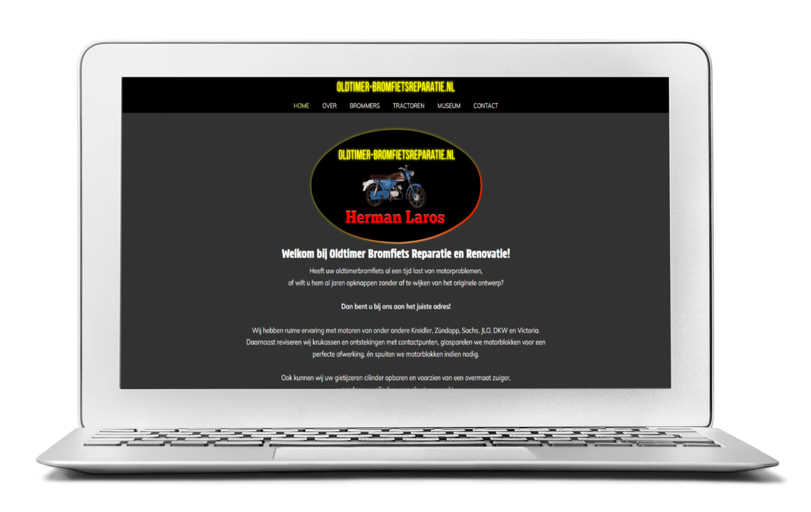 Portfolio = Laptop Oldtimer Bromfietsreparatie